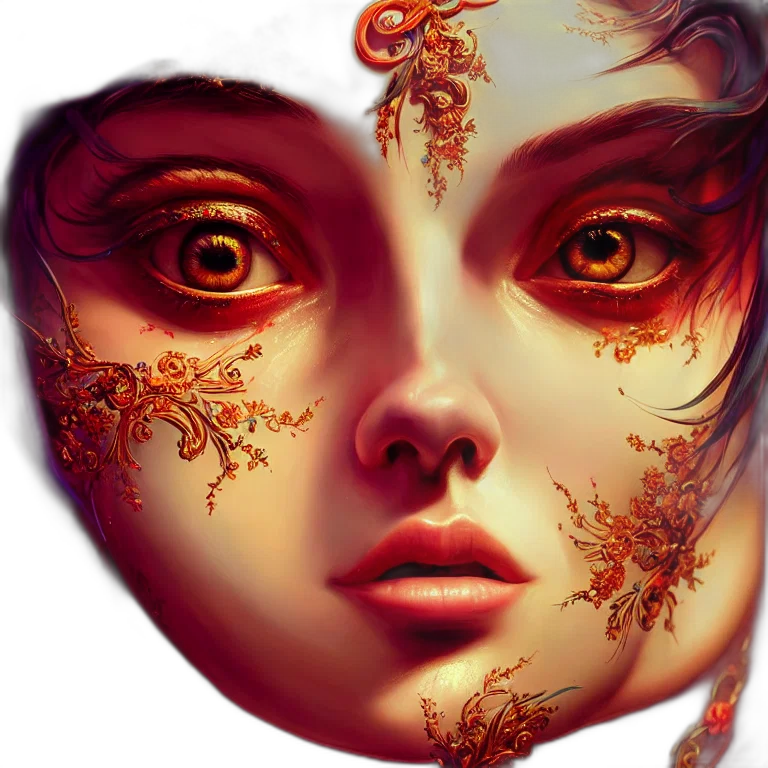 mask, face, fantasy art, photorealistic transparent PNG cut-out