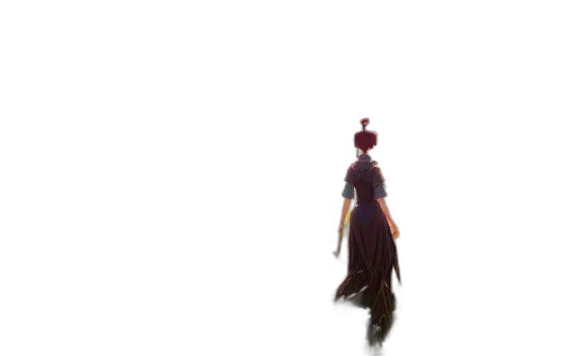 staff, hair, dress, crown transparent PNG cut-out