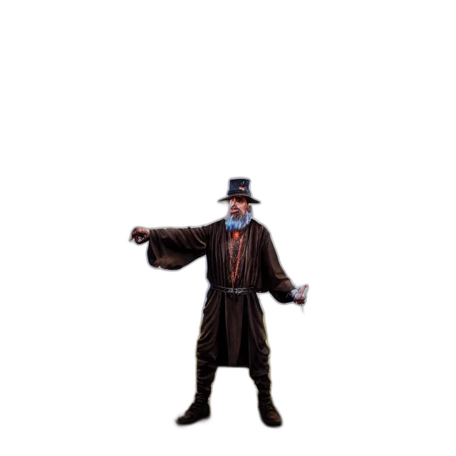 hat, staff, jacket, robot transparent PNG cut-out