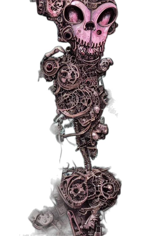 robot, creature, staff, weapon transparent PNG cut-out