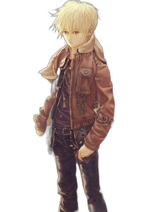 jacket, creature, staff, weapon transparent PNG cut-out