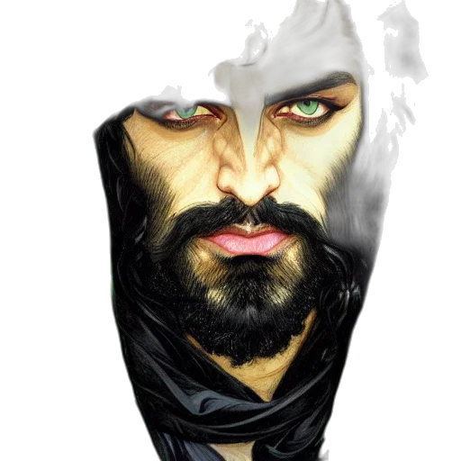 mask, face, jacket, fantasy art transparent PNG cut-out
