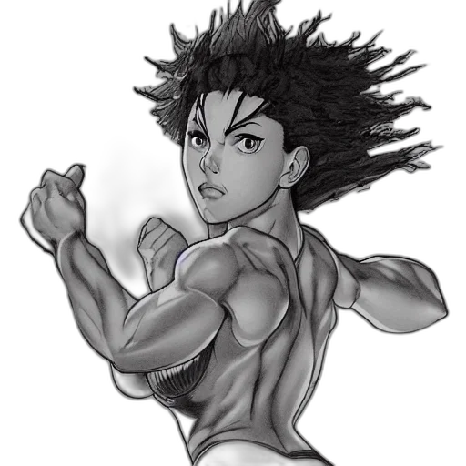 hair, weapon, comic book art, anime transparent PNG cut-out