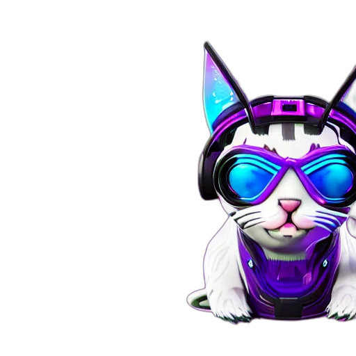 robot, cyberpunk, vaporwave, 3d render transparent PNG cut-out
