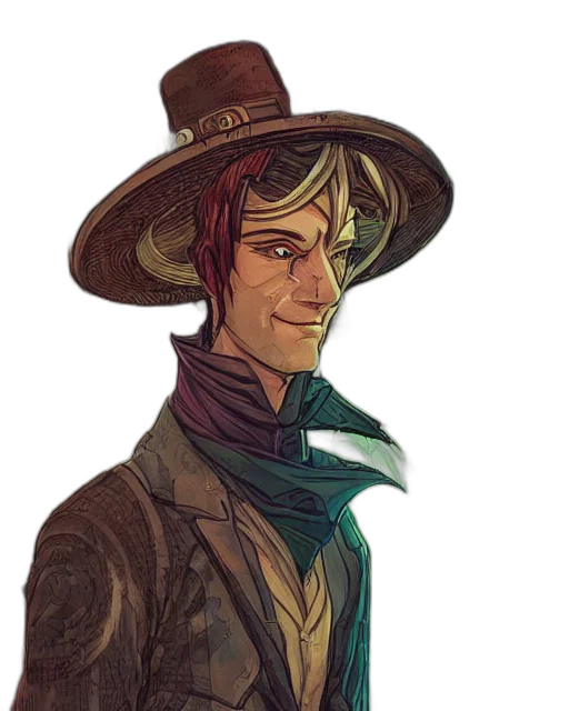 hat, staff, watercolor, concept art transparent PNG cut-out