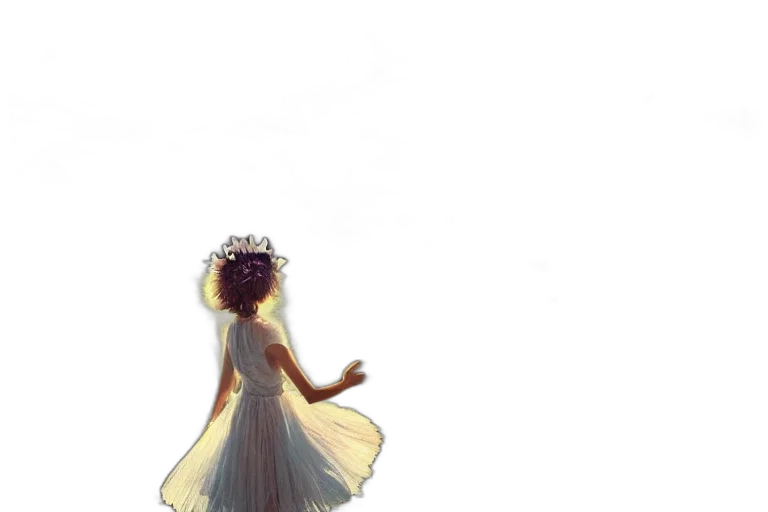 dress, crown, creature, hair transparent PNG cut-out