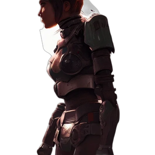 robot, jacket, weapon, staff transparent PNG cut-out