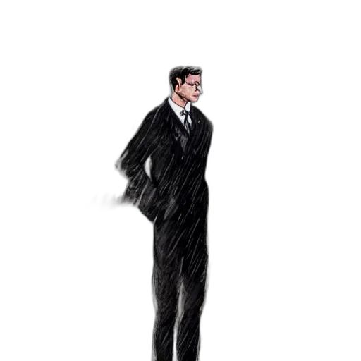 jacket, staff, umbrella, face transparent PNG cut-out