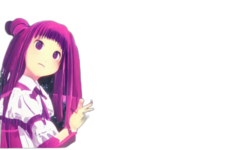 dress, hair, staff, anime transparent PNG cut-out