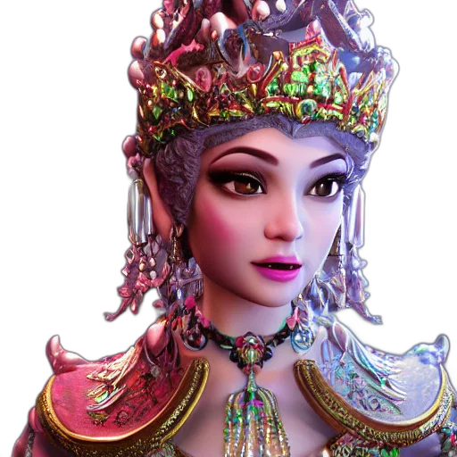 crown, jewelry, face, 3d render transparent PNG cut-out