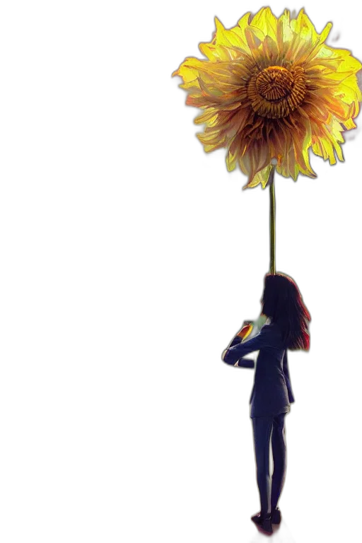 flower, umbrella, staff, dress transparent PNG cut-out