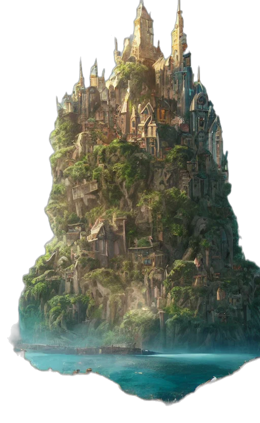 building, tree, crown, dragon transparent PNG cut-out