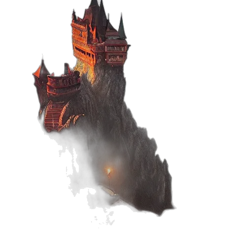 dragon, staff, crown, building transparent PNG cut-out