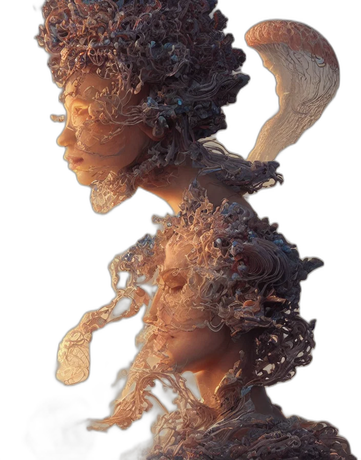 hair, face, crown, mask transparent PNG cut-out
