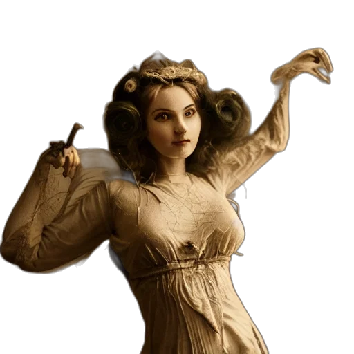 staff, dress, jewelry, hair transparent PNG cut-out