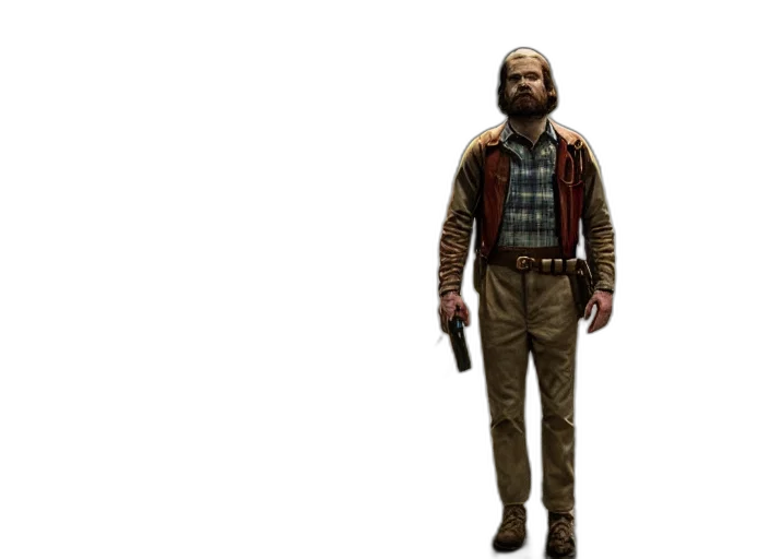 jacket, staff, animal, weapon transparent PNG cut-out