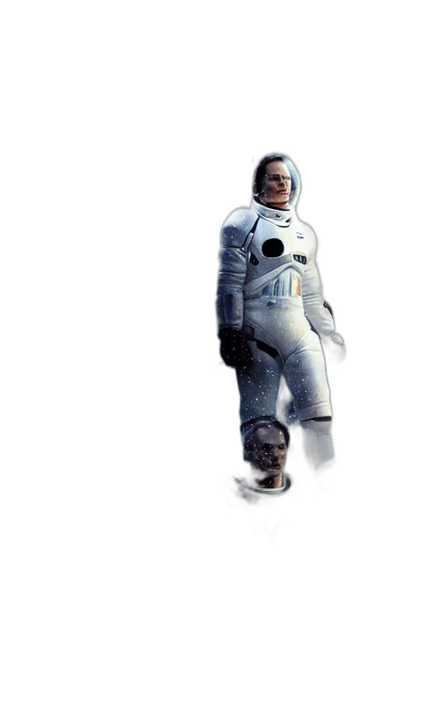 robot, jacket, staff, face transparent PNG cut-out
