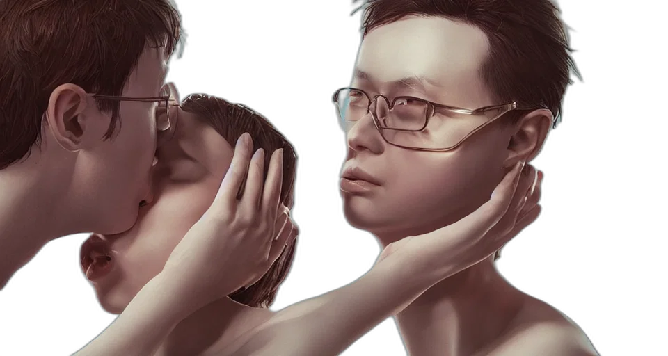 face, mask, hair, photorealistic transparent PNG cut-out