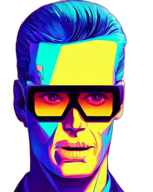 face, robot, mask, comic book art transparent PNG cut-out