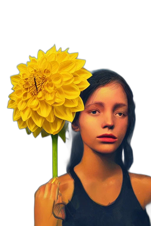 flower, face, crown, dress transparent PNG cut-out
