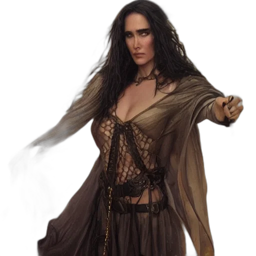 dress, fantasy art, earth tones, jennifer transparent PNG cut-out