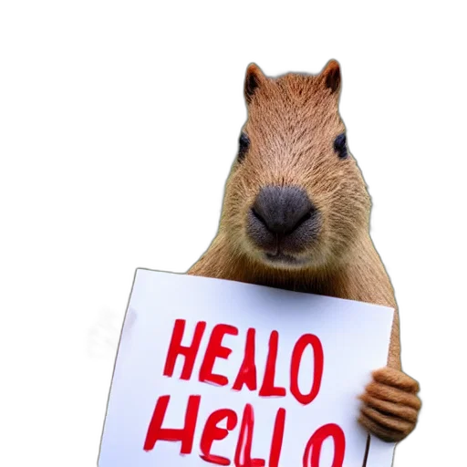 animal, staff, hat, 3d render transparent PNG cut-out