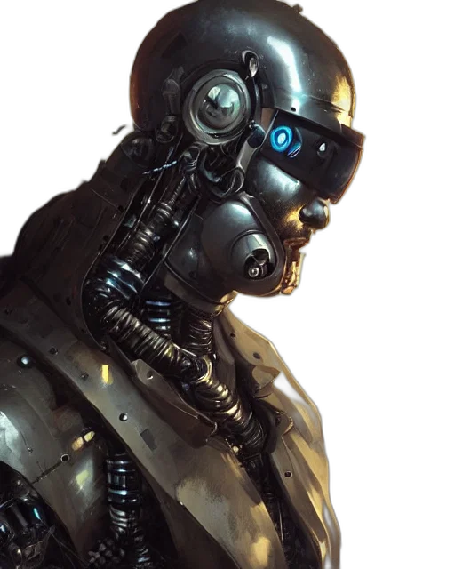 robot, cyberpunk, concept art, comic book art transparent PNG cut-out