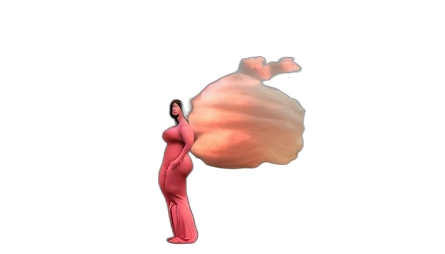 dress, food, staff, hair transparent PNG cut-out