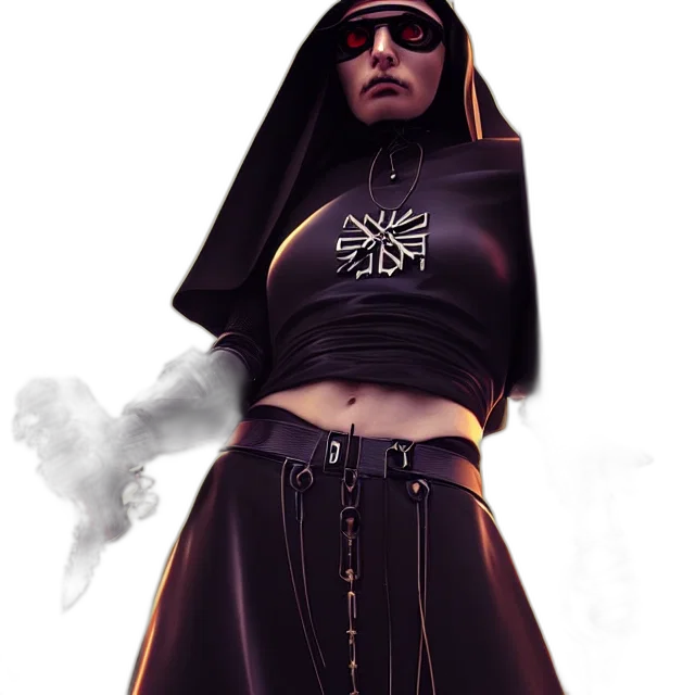 jacket, staff, concept art, cyberpunk transparent PNG cut-out