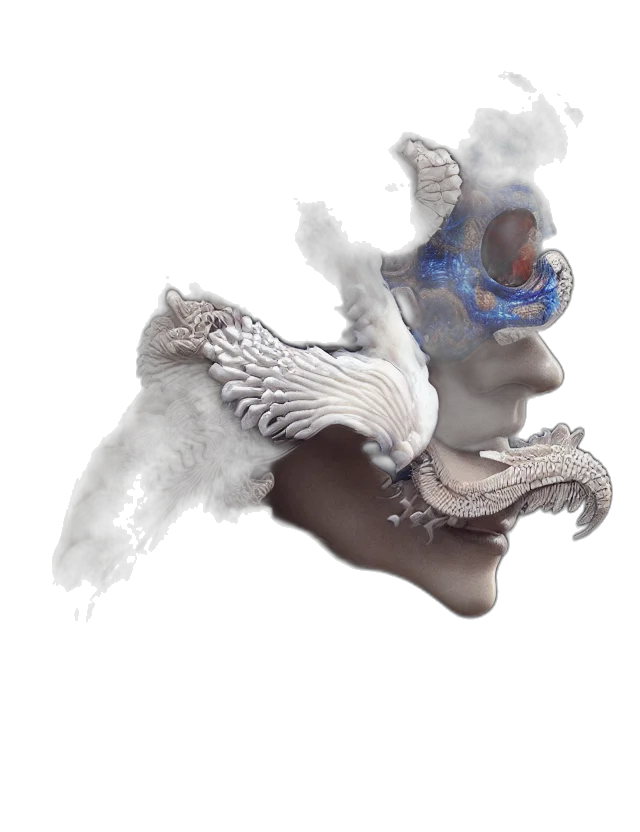 dragon, mask, creature, crown transparent PNG cut-out