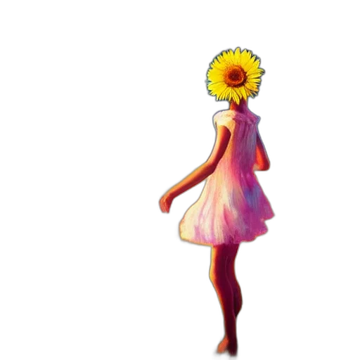 dress, flower, crown, creature transparent PNG cut-out