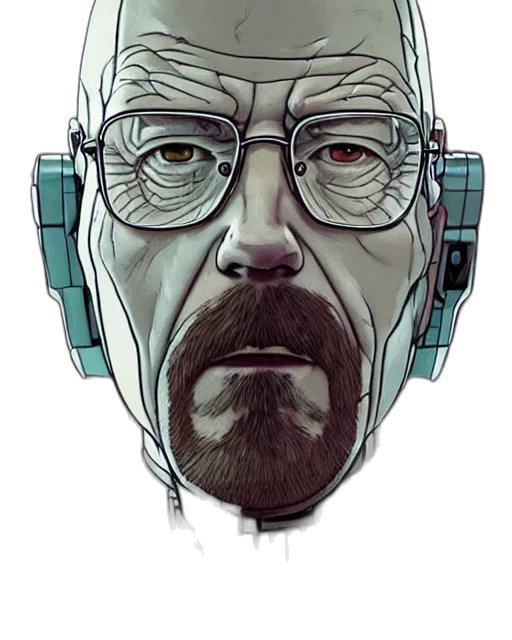 robot, face, mask, comic book art transparent PNG cut-out