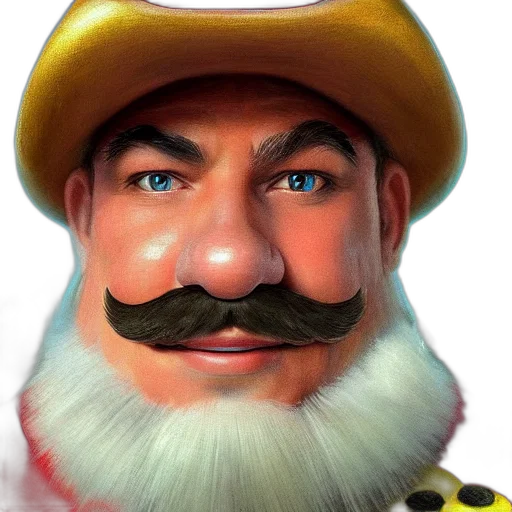 face, hat, staff, photorealistic transparent PNG cut-out