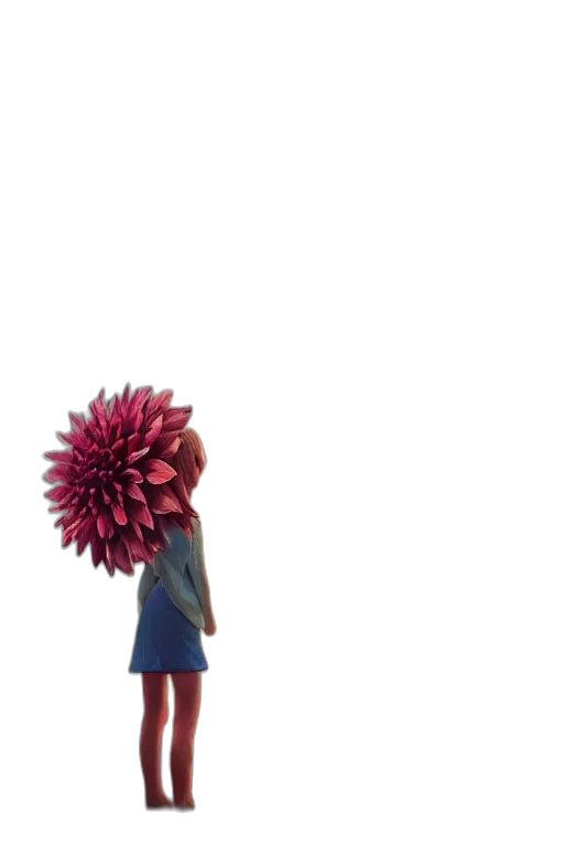 hair, staff, hat, flower transparent PNG cut-out