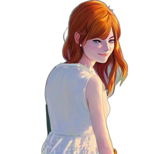 dress, face, concept art, cartoon transparent PNG cut-out