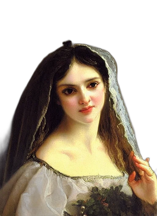 dress, face, jewelry, hair transparent PNG cut-out