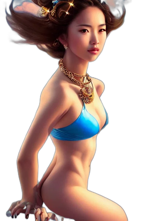 jewelry, dress, photorealistic, fantasy art transparent PNG cut-out