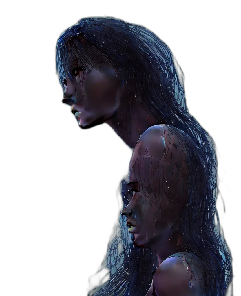 face, mask, hair, creature transparent PNG cut-out