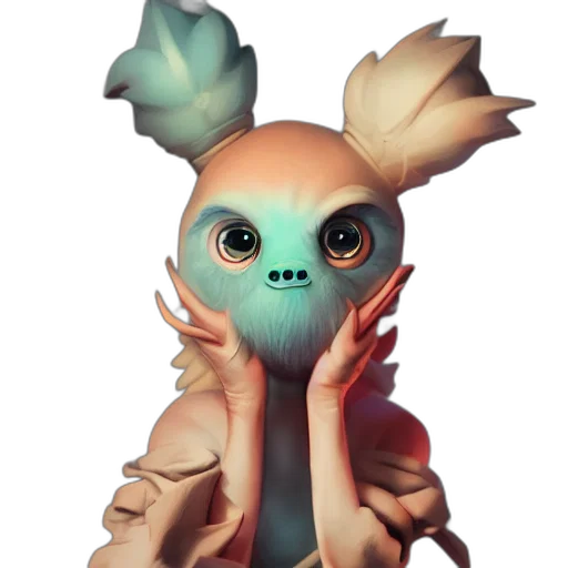 creature, mask, staff, dragon transparent PNG cut-out