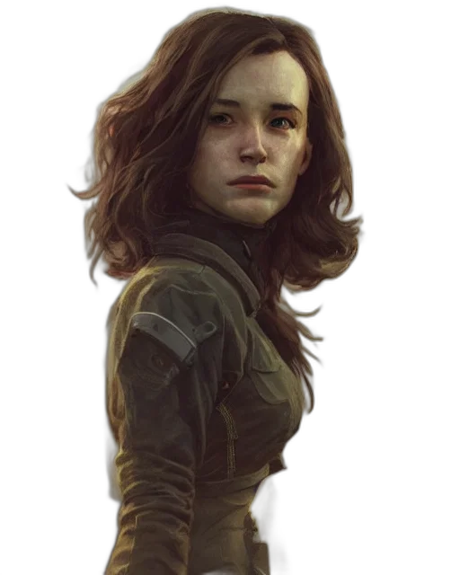 jacket, face, weapon, staff transparent PNG cut-out