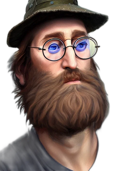 hat, face, staff, photorealistic transparent PNG cut-out