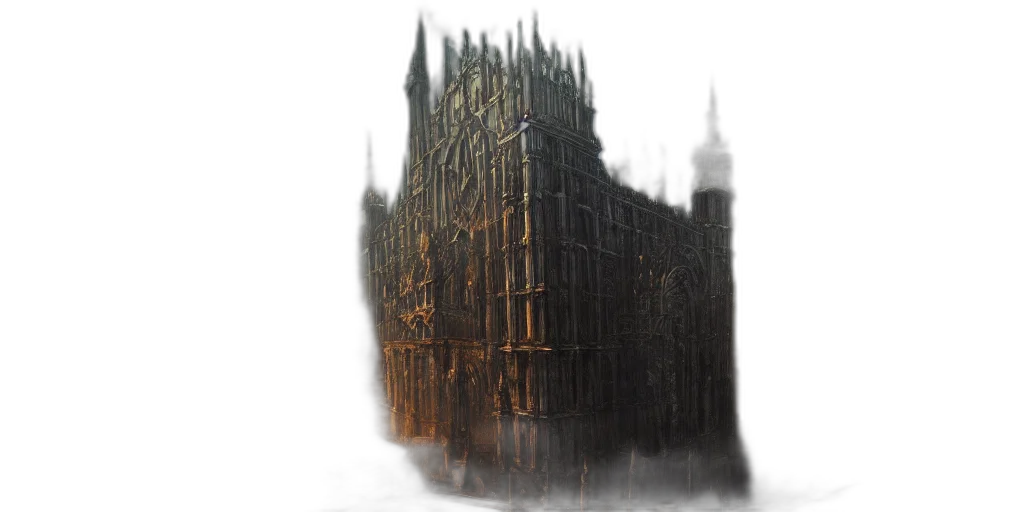 building, crown, concept art, 3d render transparent PNG cut-out