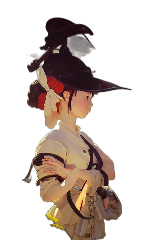hat, staff, dress, weapon transparent PNG cut-out