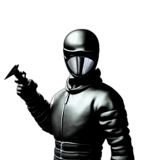 jacket, robot, staff, weapon transparent PNG cut-out