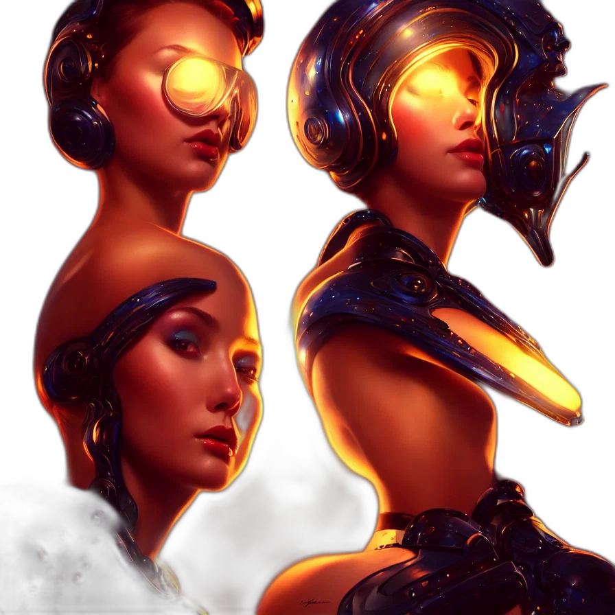 robot, mask, face, crown transparent PNG cut-out