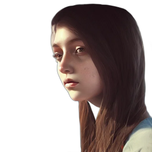face, robot, creature, photorealistic transparent PNG cut-out