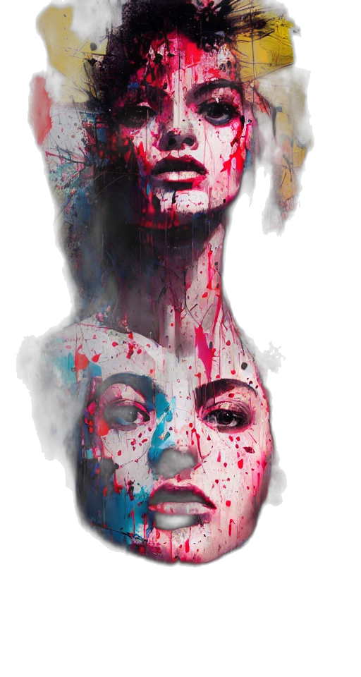 face, mask, concept art, photorealistic transparent PNG cut-out
