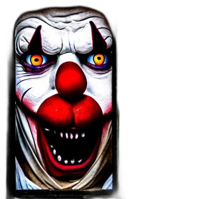photorealistic, concept art, scary, clown transparent PNG cut-out
