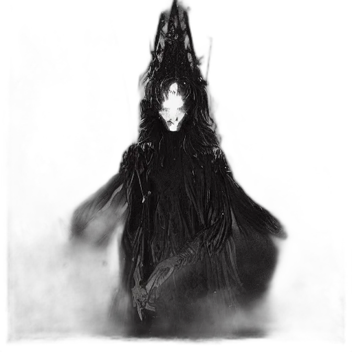 dress, creature, hair, mask transparent PNG cut-out