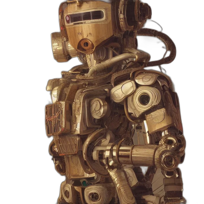 robot, concept art, 3d render, cyberpunk transparent PNG cut-out